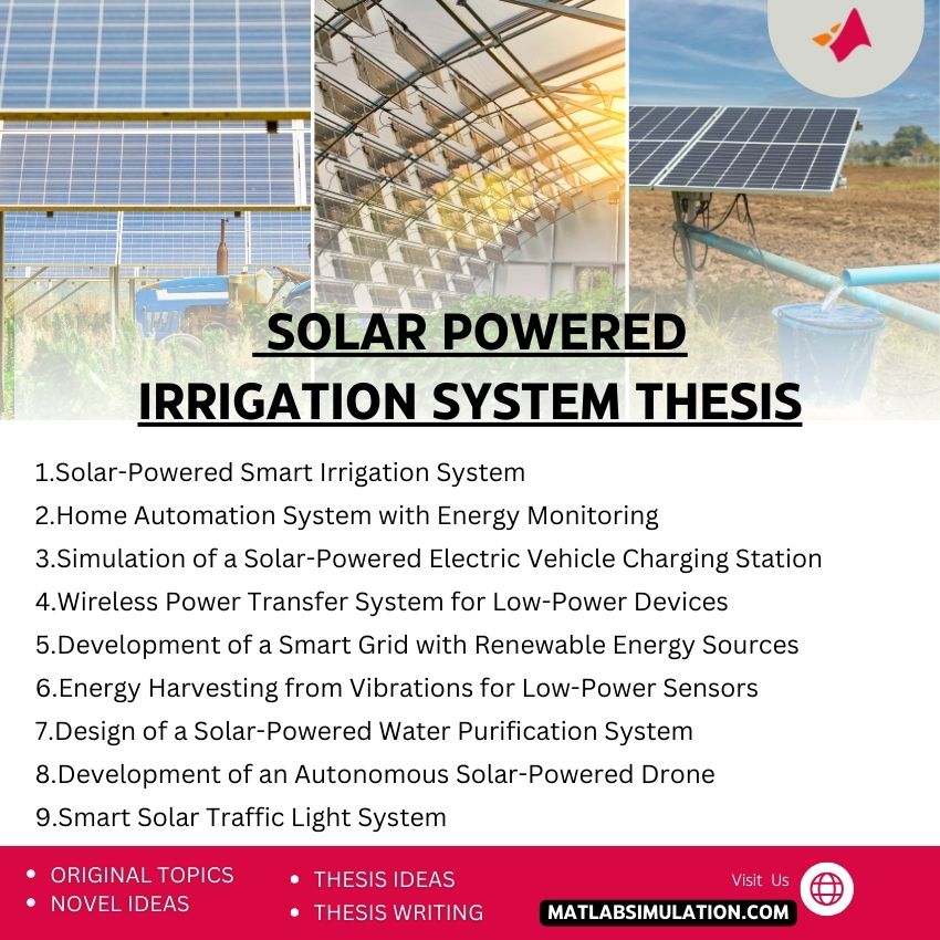 Solar Powered Irrigation System Thesis Topics